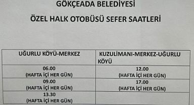 Gökçeada’da Özel Halk Otobüsü Sefer Saatleri
