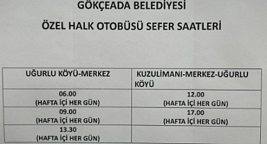 Gökçeada’da Özel Halk Otobüsü Sefer Saatleri