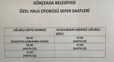 Gökçeada otobüs seferleri