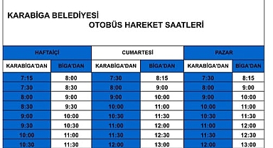 Karabiga Belediyesi Otobüs Sefer Saatlerinde Güncelleme Yapıldı