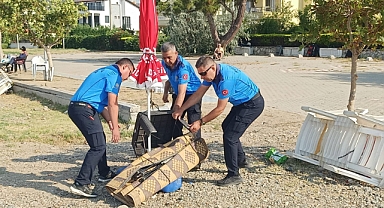 Küçükkuyu'da kumsal denetimi