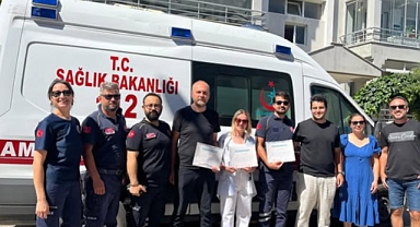 Lapseki 1 No’lu Acil Sağlık Hizmetleri Ekibine Teşekkür Belgesi