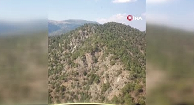 Yıldırım düşmesi sonucu çıkan orman yangınına müdahale sürüyor