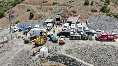 Elazığ’da Aramalar sürüyor! Madenin Dron Görüntüleri