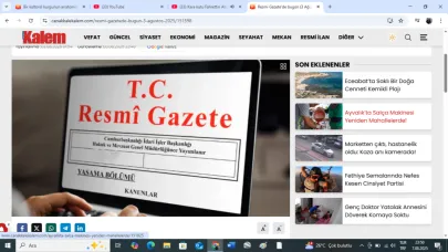 Resmi Gazete'de bugün 8 Ağustos 2025 Cuma