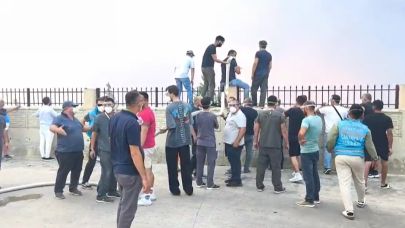 Hastane personeli alevlere müdahale etti