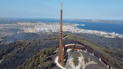 Çanakkale'de yanan yerler dron ile görüntülendi