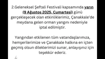 Geleneksel Şeftali Festivali yangın nedeniyle iptal edildi