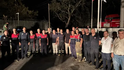 Çanakkale Belediyesi yangın felaketinin ilk anlarından itibaren sahada