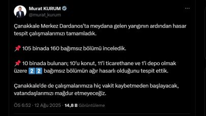 Bakan Kurum açıkladı;  22 bağımsız bölüm ağır hasarlı