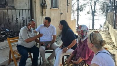 İskenderoğlu ve Makas'tan yangın bölgesine ziyaret