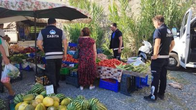 Bozcaada pazar esnafına denetim