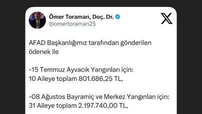 Çanakkale Yangın Mağdurlarına 5,28 Milyon TL Destek