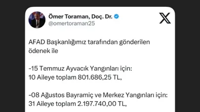 Çanakkale Yangın Mağdurlarına 5,28 Milyon TL Destek