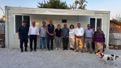 Bayramiç Saçaklı’da Yangınzedelere Konteyner Desteği