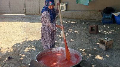 Hacıpehlivan Köyü’nde el emeği salçalar üretiliyor