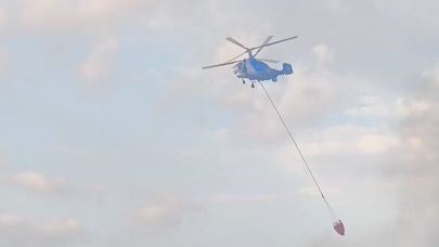 Gelibolu'daki yangına günün ilk ışıklarıyla havadan müdahale yeniden başladı