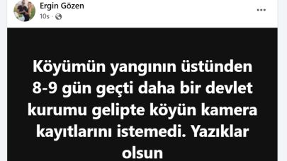 Sarıcaeli Köyü Muhtarı’ndan tepki: Yangından sonra kamera kayıtları istenmedi