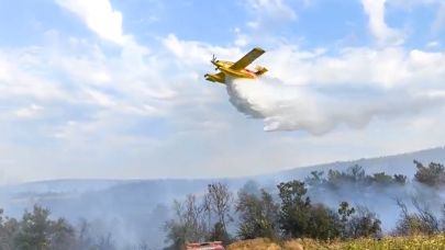 Gelibolu’daki Yangına Havadan ve Karadan Yoğun Müdahale