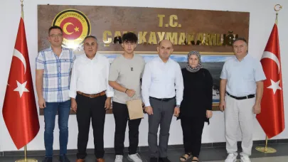 YKS Çan Birincisi Kenan Yılmaz’dan Kaymakama Ziyaret
