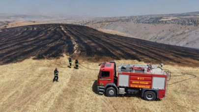Kırıkkale'de anız yangını