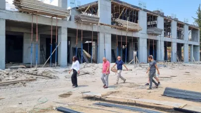 Çanakkale Milli Eğitim Müdürü Hayta, okul inşaatını inceledi