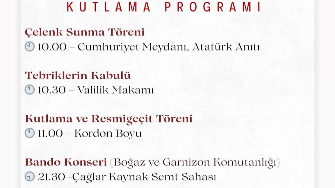 Çanakkale'de 30 Ağustos Zafer Bayramı programı belli oldu
