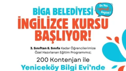 Biga Belediyesi’nden Öğrencilere İngilizce Kursu