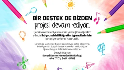 Çanakkale Belediyesi’nden ihtiyaç sahibi öğrencilere kırtasiye desteği
