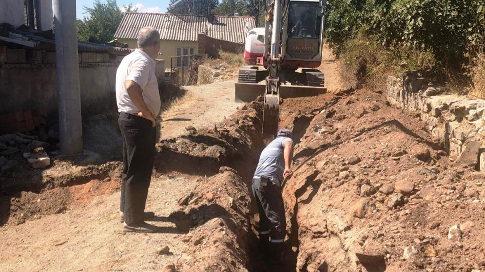 Çomaklı Köyü İçme Suyu Hattı Çalışmaları Hız Kesmeden Devam