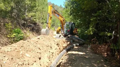 Ayvacık Kazdağ İçme Suyu Hattı Çalışmaları Sürüyor