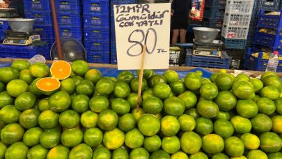 Çanakkale Cuma Pazarı’nda sezonun ilk mandalinası tezgâhlarda