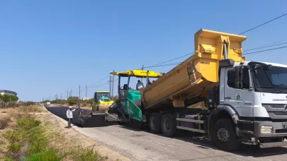 Biga’da Kayapınar – Ağaköy arası sıcak asfalt çalışmaları tamamlandı