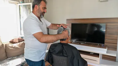 Çanakkale Belediyesi’nden evde berber hizmeti