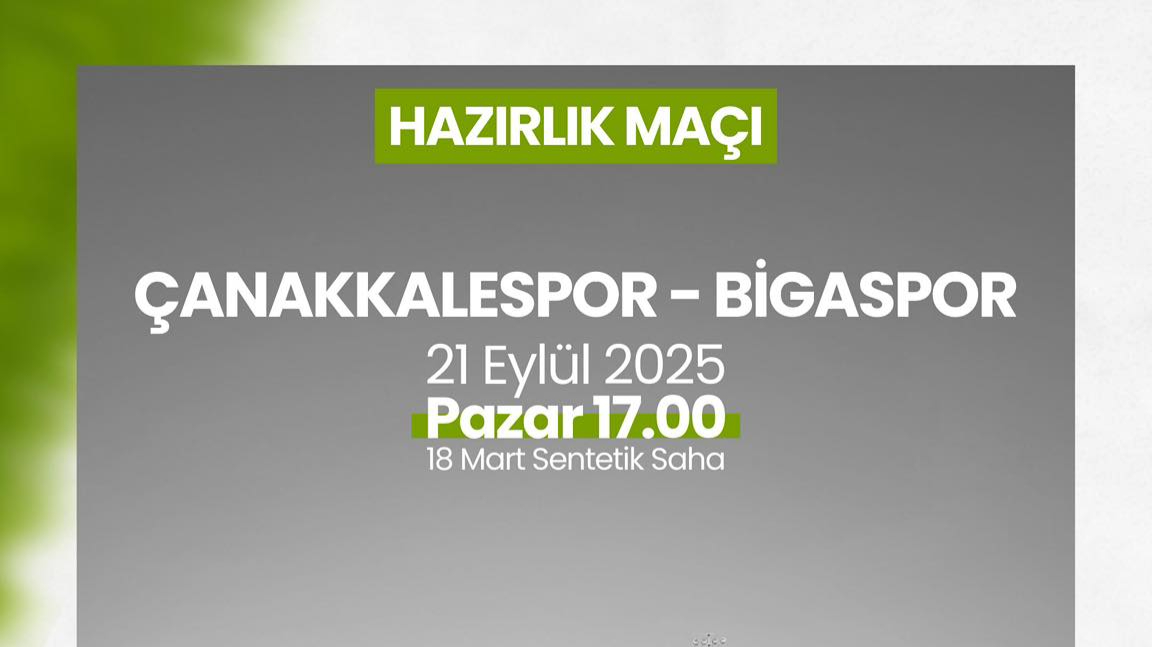Bigaspor, Çanakkalespor ile Hazırlık Maçında Karşılaşıyor