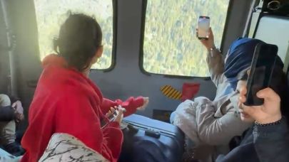 Rize Ayder Yaylası’nda Yol Kapanınca Helikopterle Tahliye