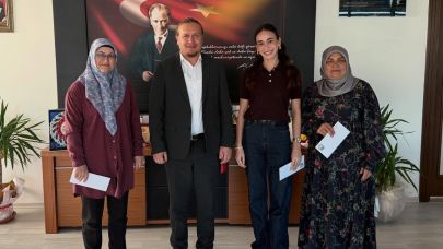 Master Şeftali Tatlı Yarışması kazananlarından Başkan Öztürk'e ziyaret