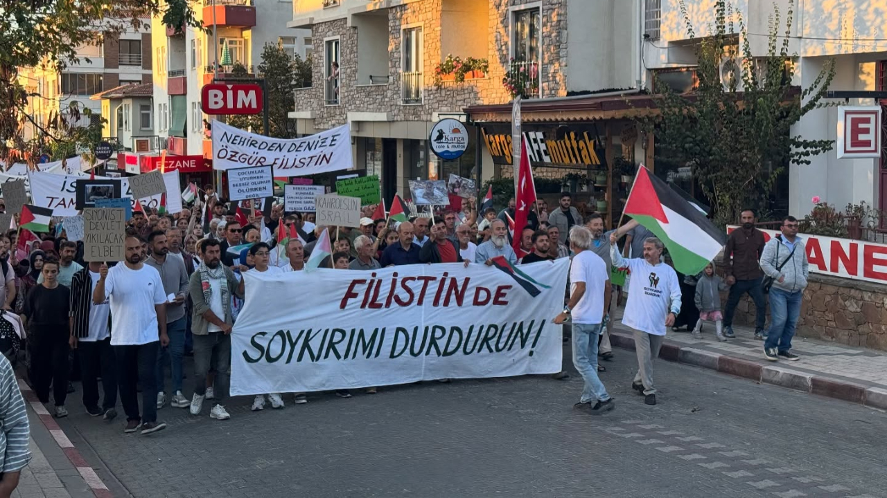 Gökçeada Gazze için yürüdü