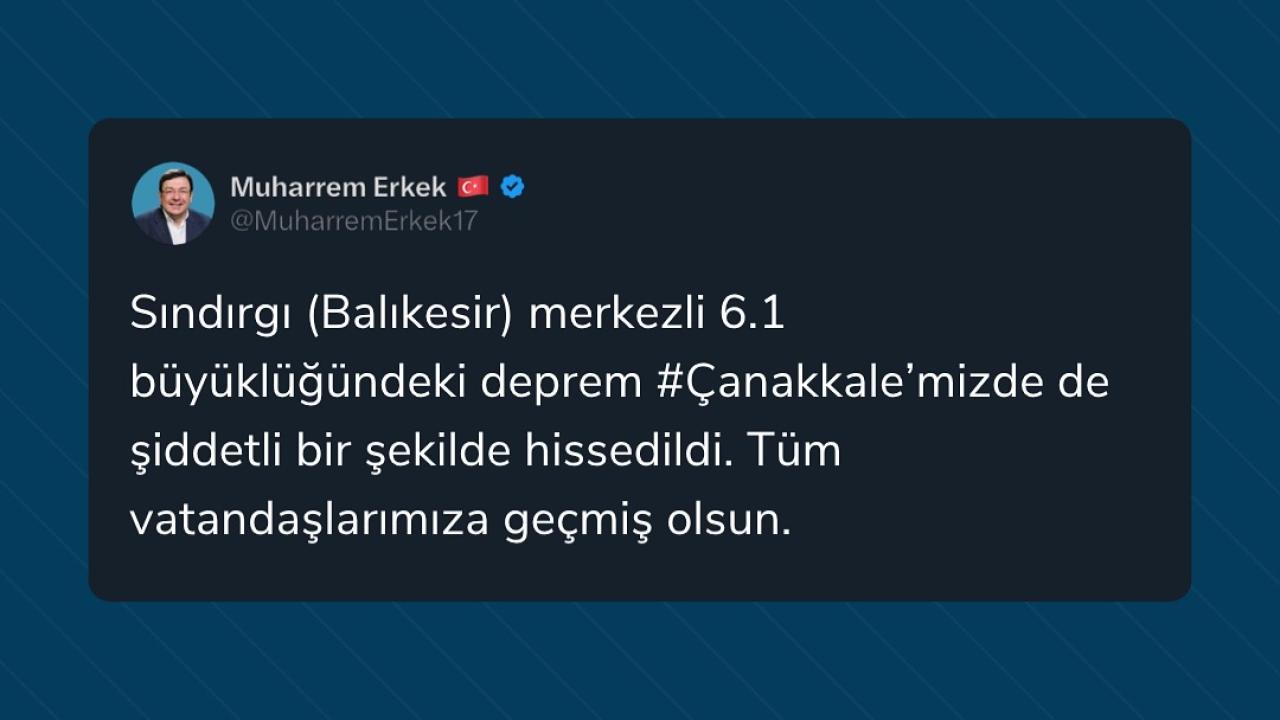 Başkan Erkek&#039;ten deprem sonrası ilk açıklama