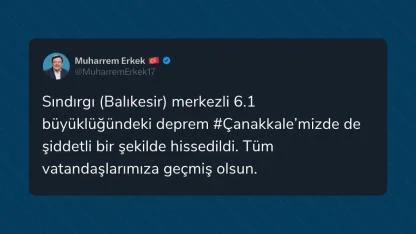 Başkan Erkek'ten deprem sonrası ilk açıklama