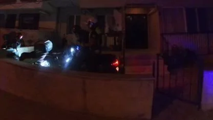 Çanakkale'de Polisten kaçan motosikletlinin yakalanma anı kamerada