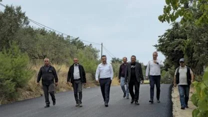 Ezine Dalyan Köyü Yolu BSK döküm çalışmalarında incele