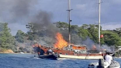 Göcek'te Gulet Tekne Alevlere Teslim Oldu