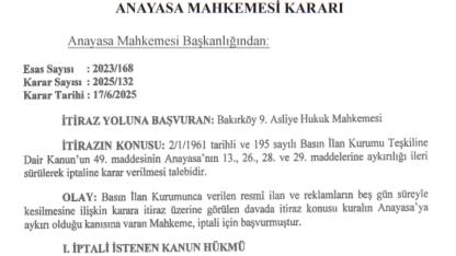 Nayasa Mahkemesinden Tarihi Hukuk Zaferi: Basın İlan Kurumunun "Muğlak" Yaptırım Aracı İptal Edildi