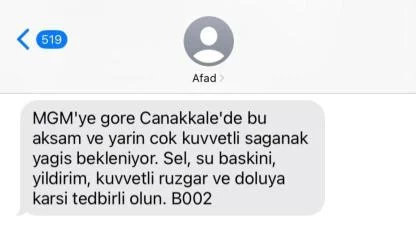 AFAD’dan Çanakkale için kuvvetli yağış ve sel uyarısı!