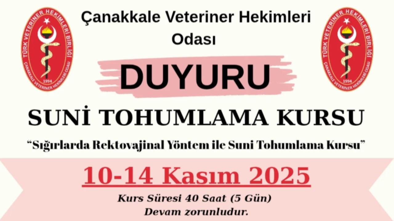 Suni Tohumlama Kursu başvuruları başladı