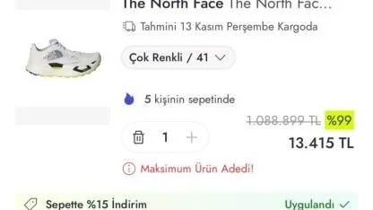 Ayakkabının fiyatını 1 milyon 88 bin lira gösterip 13 bin liraya düşürdüler