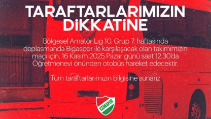 Ezinespor'un Yanında Ol! Bigaspor Deplasmanına Gidecek Otobüs İçin Kritik Duyuru