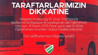Ezinespor'un Yanında Ol! Bigaspor Deplasmanına Gidecek Otobüs İçin Kritik Duyuru