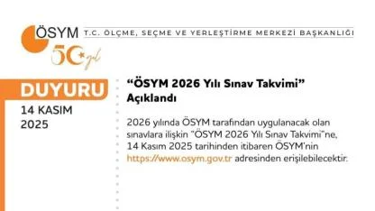 ÖSYM sınav takvimi açıklandı